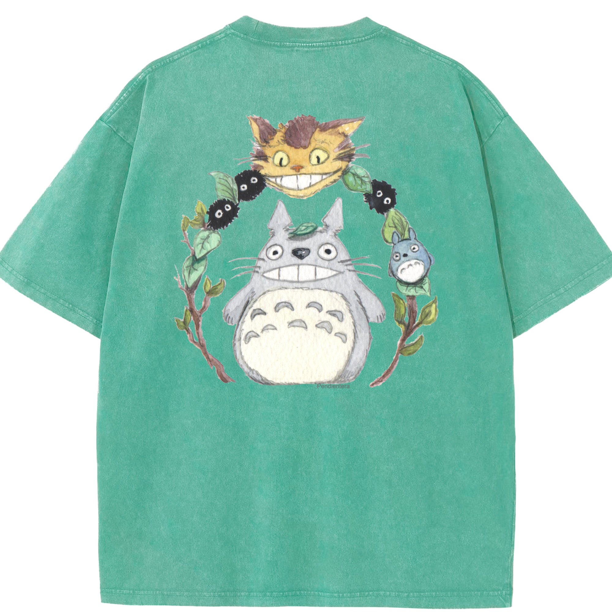 （画像用） となりのトトロ 草壁メイ 草壁サツキ My Neighbor Totoro Satsuki Kusakabe Mei Kusakabe 綿100% ヴィンテージ風 半袖Tシャツ（背面プリント）